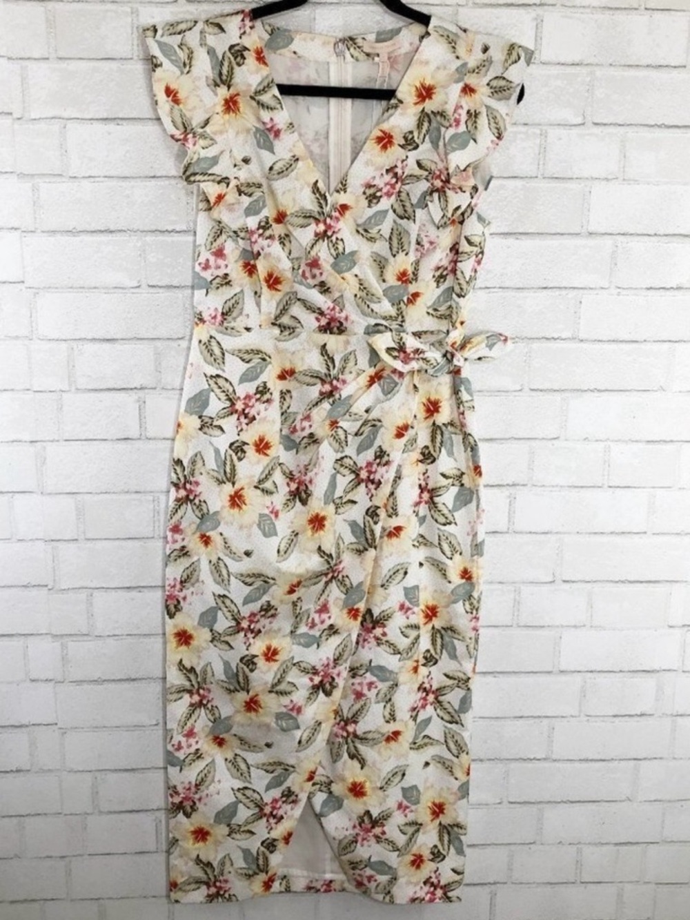 Rebecca Taylor Kamea Fleur Floral Cotton & Linen Wrap Dress Women's Size 6 NWT